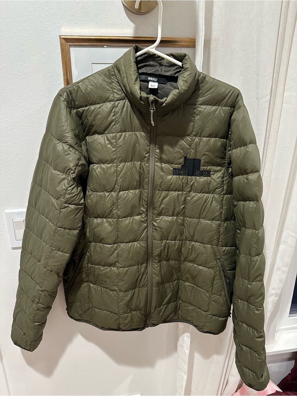 REI Olive Green Quilted Puffer Jacket